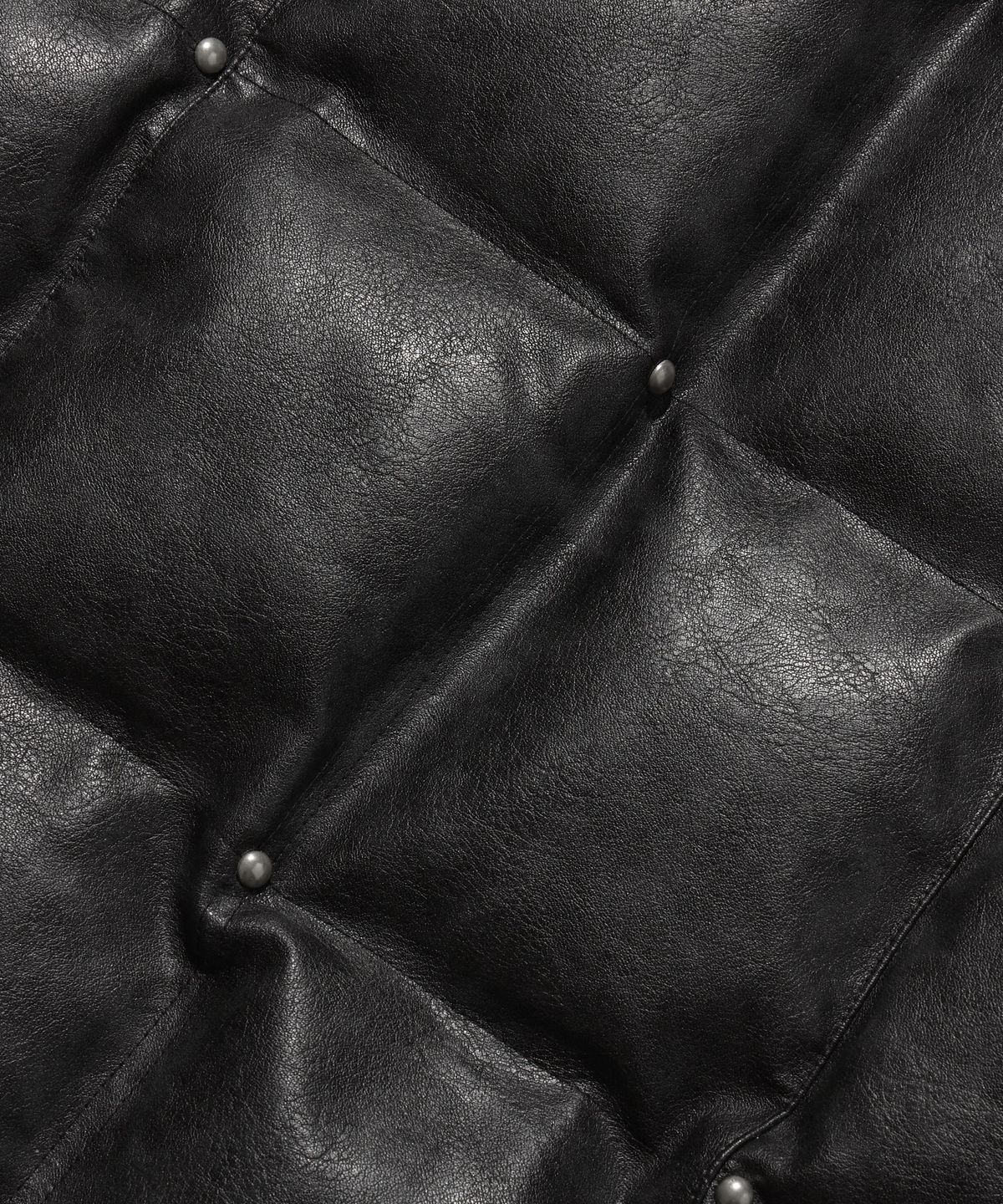 크리틱(CRITIC) Leather Studded Padded Jacket Black