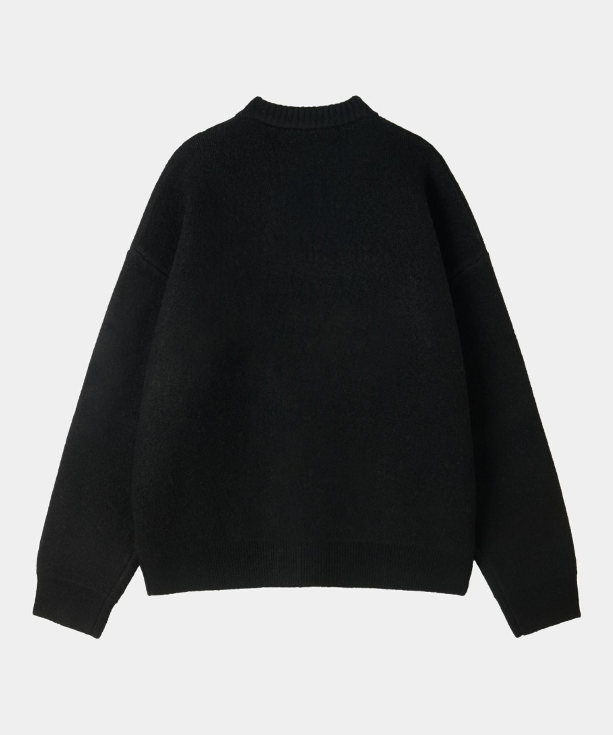 메종미네드(MAISON MINED) SCRIPT TYPE ROUND NECK CARDIGAN BLACK