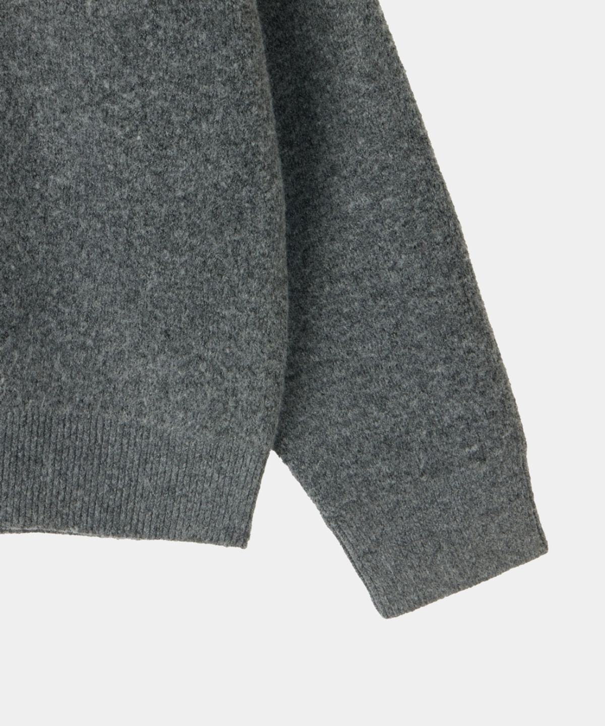메종미네드(MAISON MINED) SCRIPT TYPE ROUND NECK CARDIGAN MELANGE GRAY