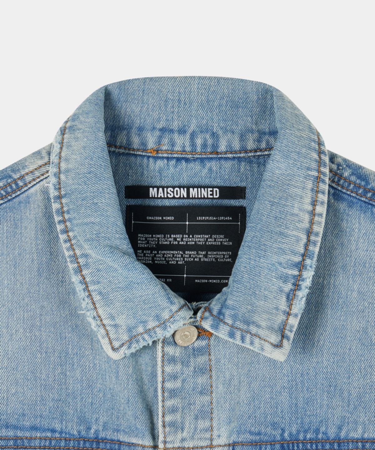 메종미네드(MAISON MINED) CUT OUT DENIM TRUCKER JACKET LIGHT BLUE