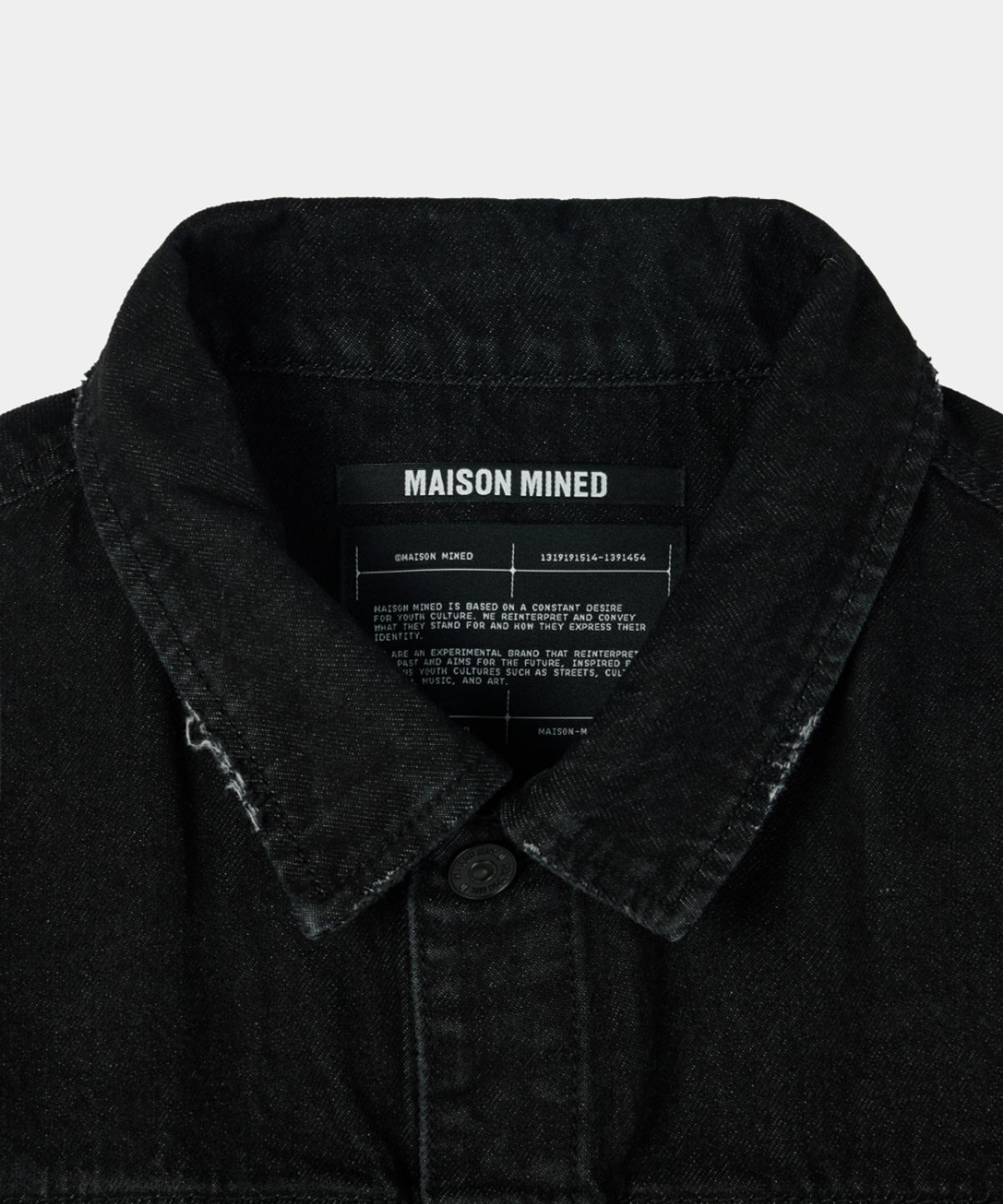 메종미네드(MAISON MINED) CUT OUT DENIM TRUCKER JACKET BLACK