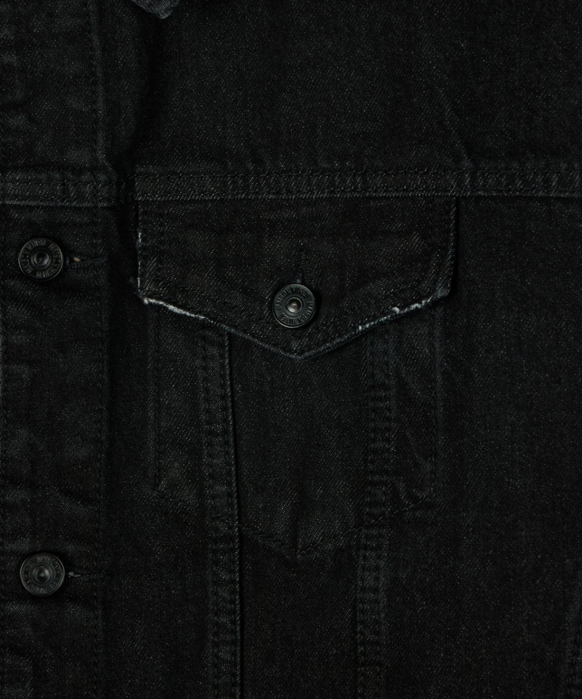 메종미네드(MAISON MINED) CUT OUT DENIM TRUCKER JACKET BLACK