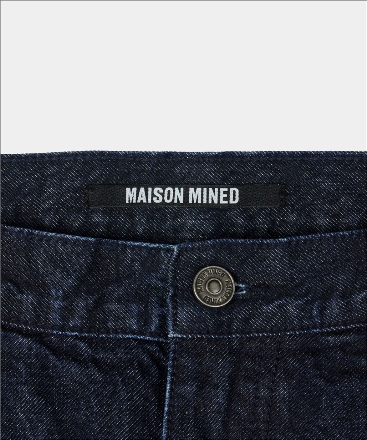메종미네드(MAISON MINED) DESTROYED WASHING DENIM PANTS MID BLUE