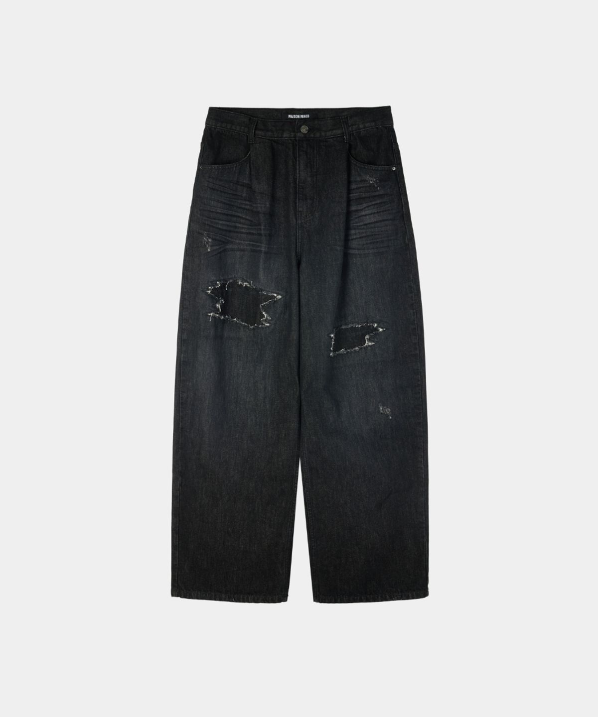 메종미네드(MAISON MINED) DESTROYED WASHING DENIM PANTS BLACK
