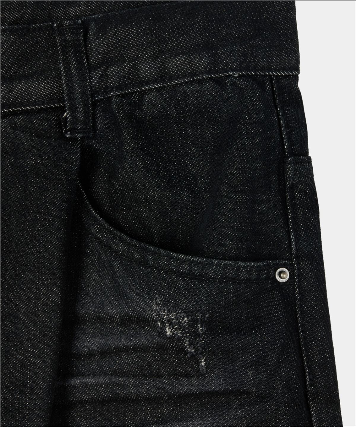 메종미네드(MAISON MINED) DESTROYED WASHING DENIM PANTS BLACK