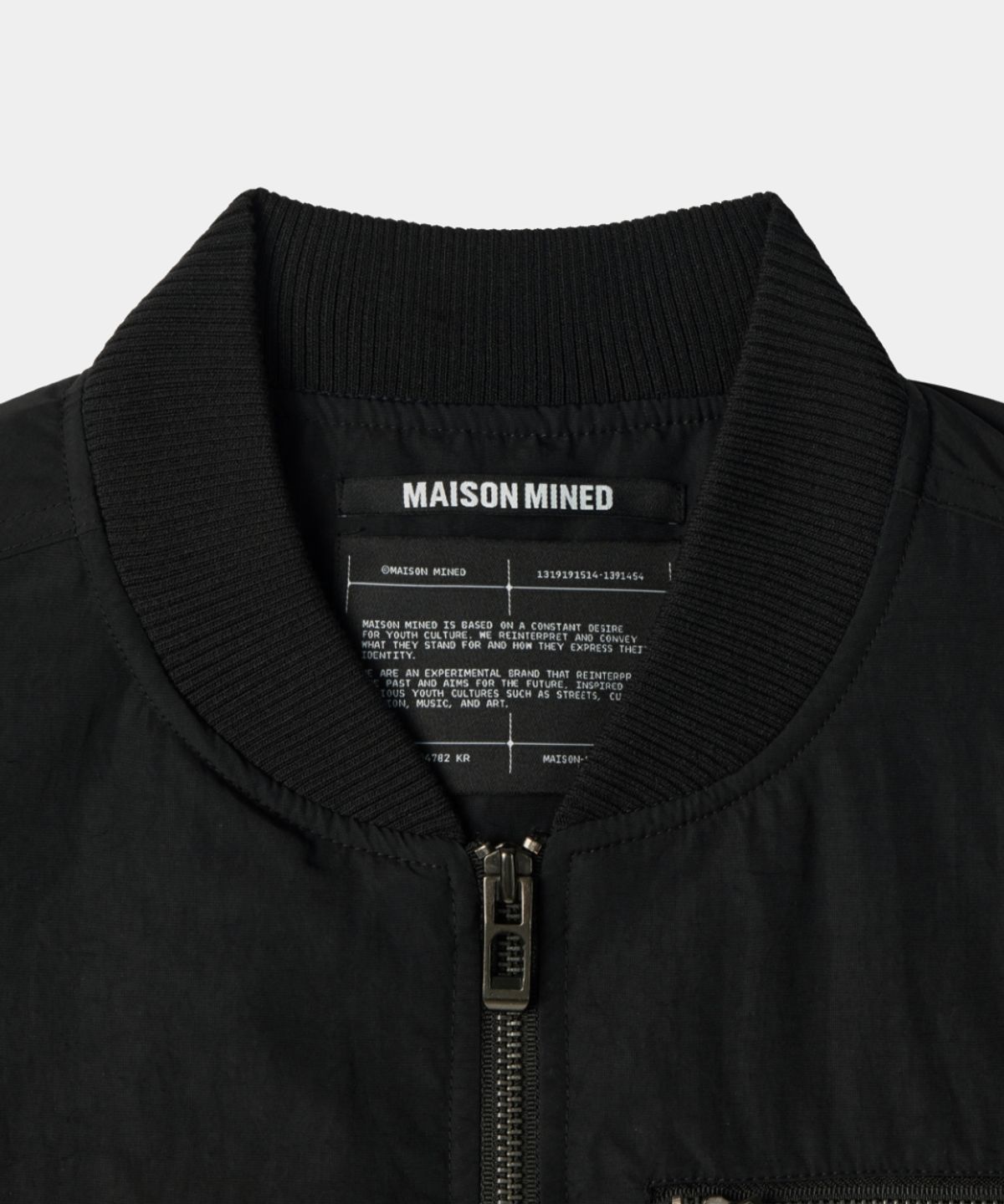 메종미네드(MAISON MINED) DETACHABLE POCKET MA-1 BLACK