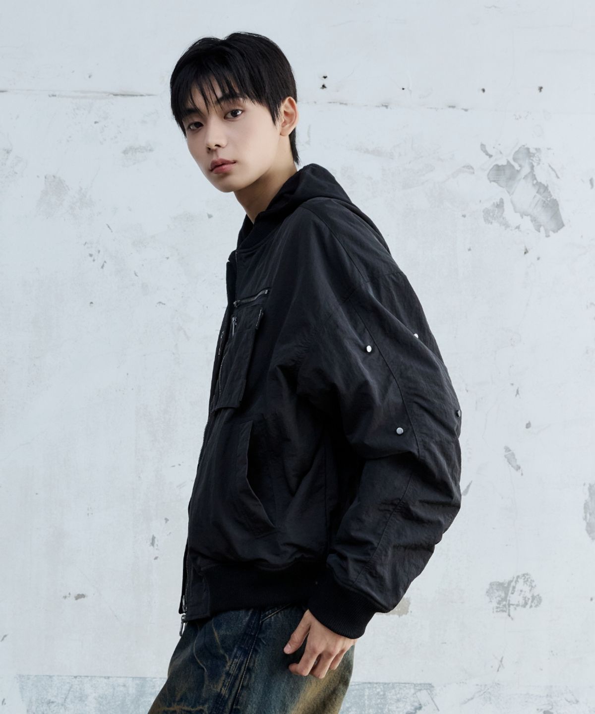 메종미네드(MAISON MINED) DETACHABLE POCKET MA-1 BLACK
