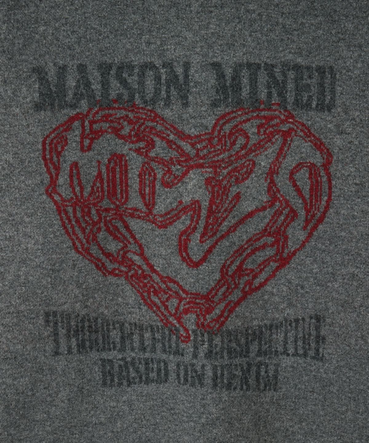 메종미네드(MAISON MINED) DOODLE HEART KNIT CHARCOAL