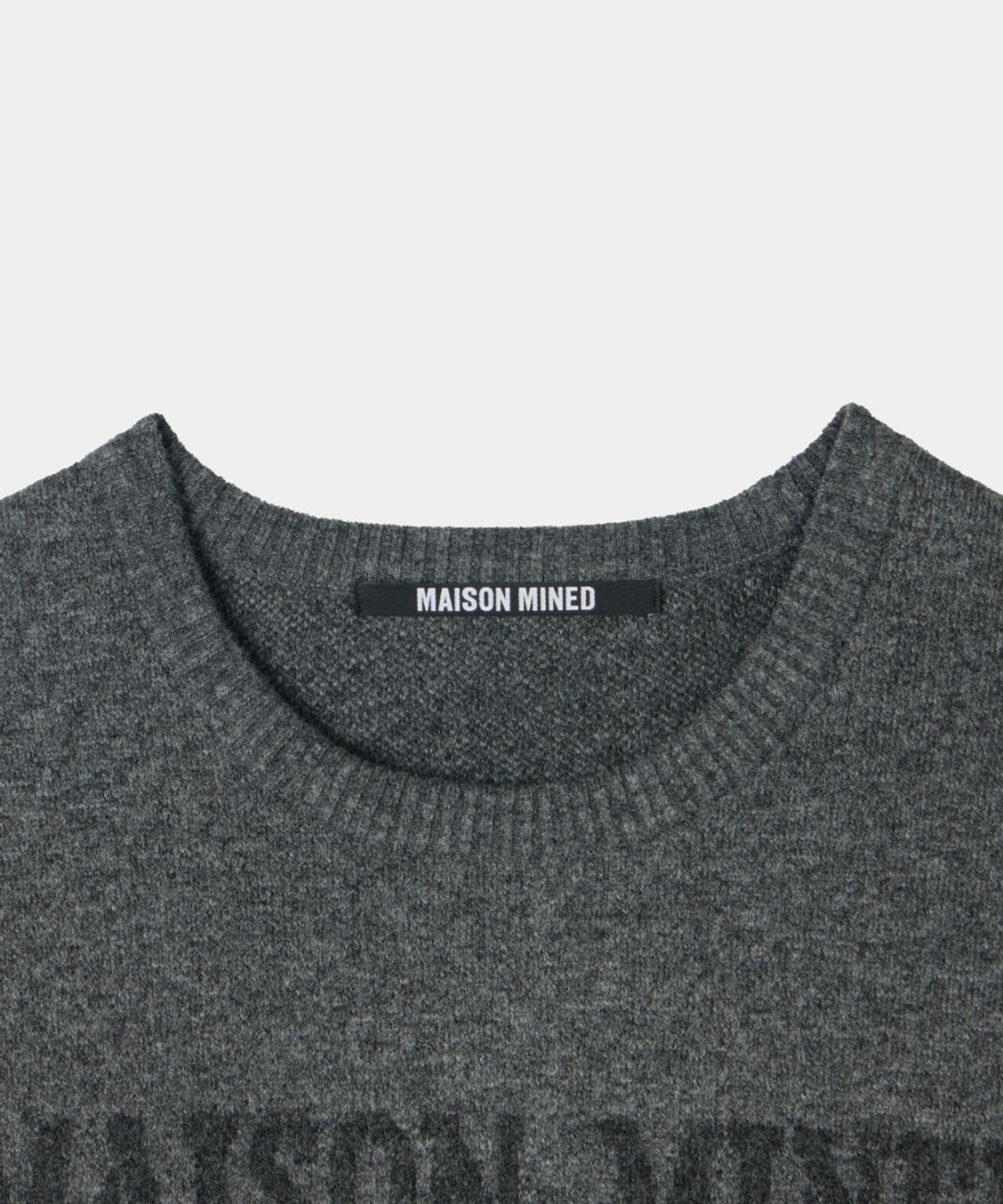 메종미네드(MAISON MINED) DOODLE HEART KNIT CHARCOAL