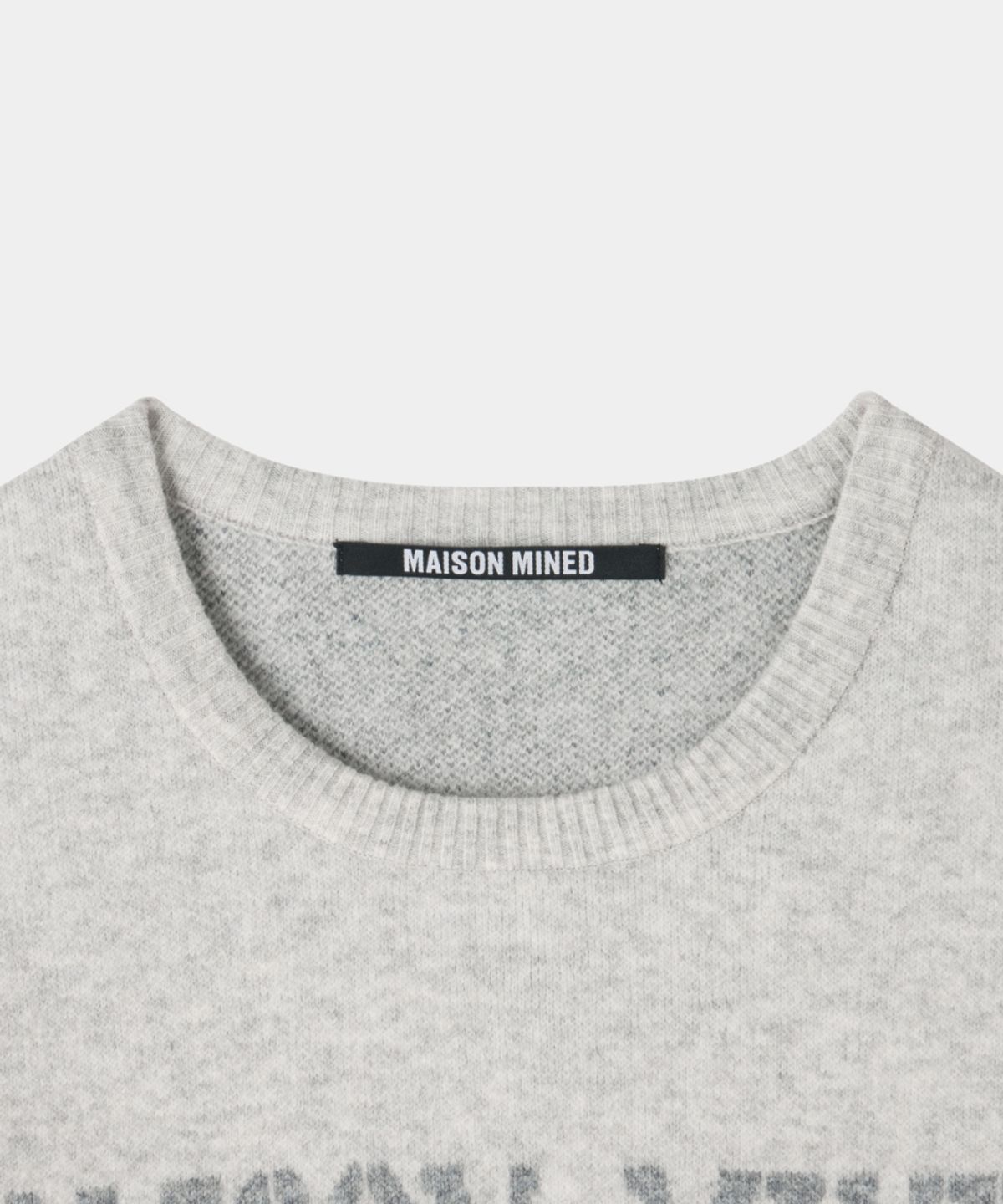 메종미네드(MAISON MINED) DOODLE HEART KNIT MELANGE GRAY