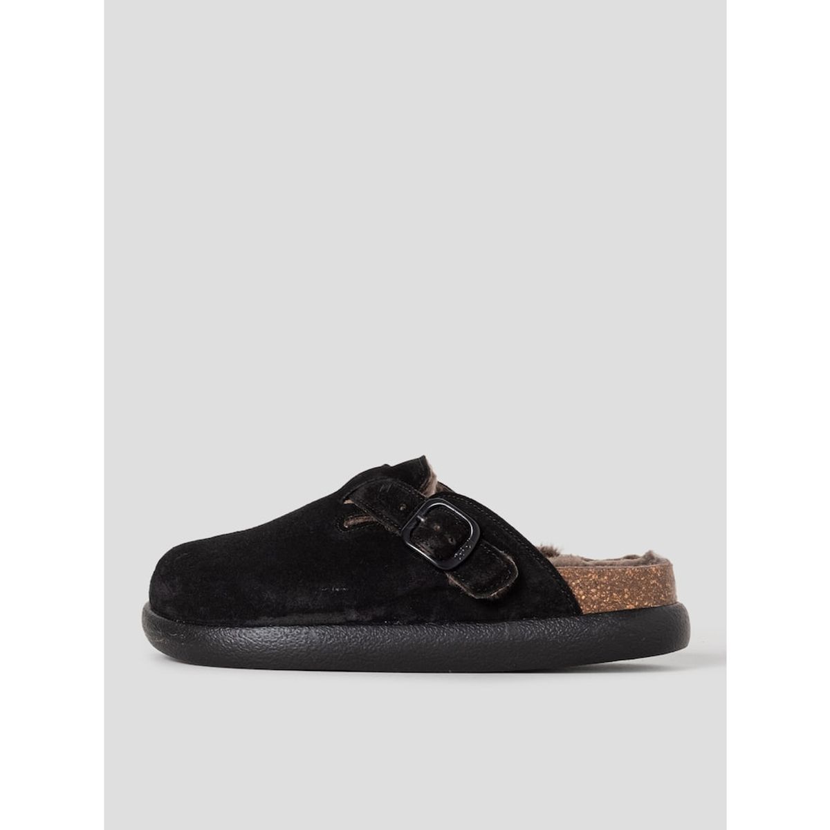 숄(SCHOLL) (WOMEN) 청키솔 퍼 크로그  블랙 (HH59K2C735)