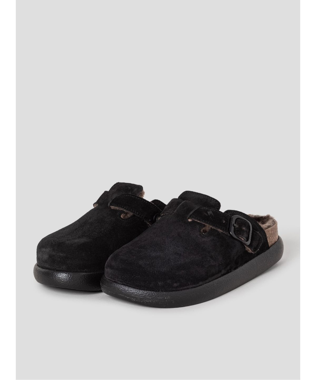 숄(SCHOLL) (WOMEN) 청키솔 퍼 크로그  블랙 (HH59K2C735)