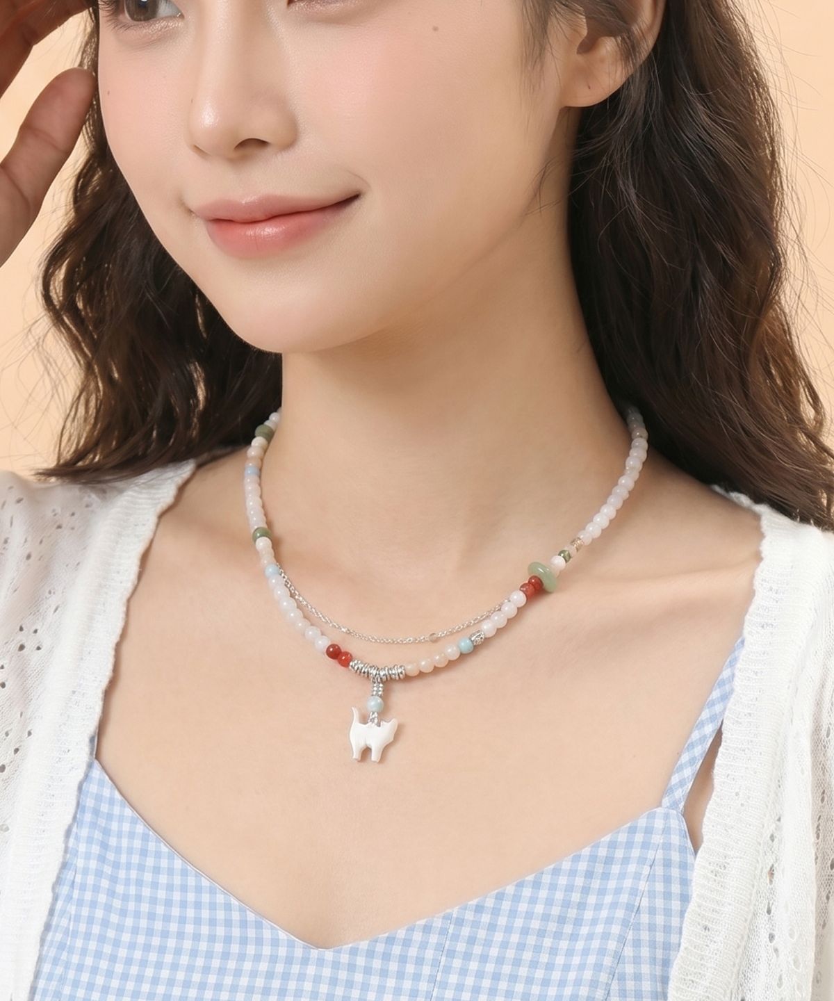 쥴리어스(JULIUS1) Lucky cat beads necklace JSB-542