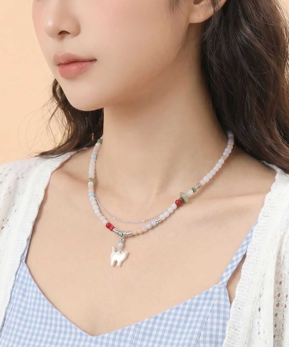 쥴리어스(JULIUS1) Lucky cat beads necklace JSB-542