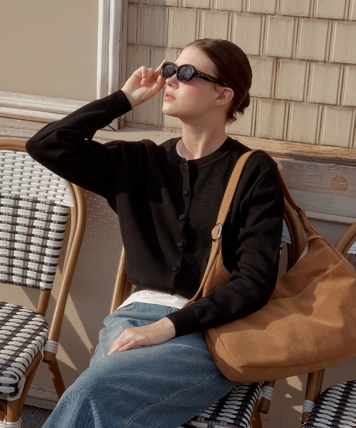 아노에틱(ANOETIC) ANC BASIC ROUND CARDIGAN_BLACK