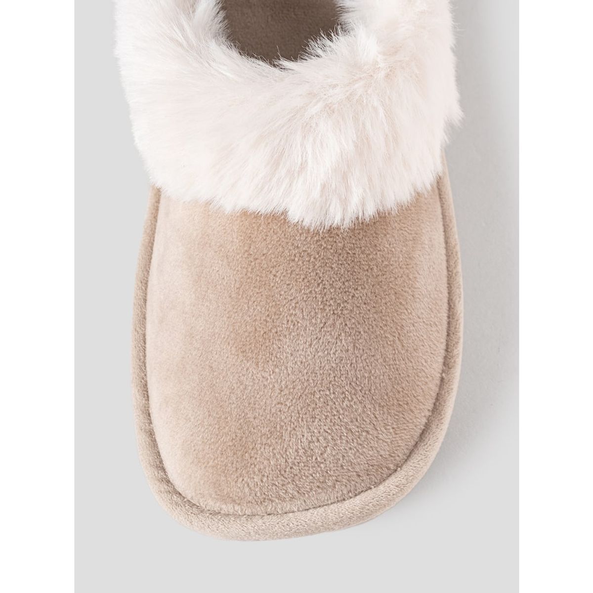숄(SCHOLL) (WOMEN) 스웨이드 퍼 슬라이드  베이지 (HH59K2F73A)