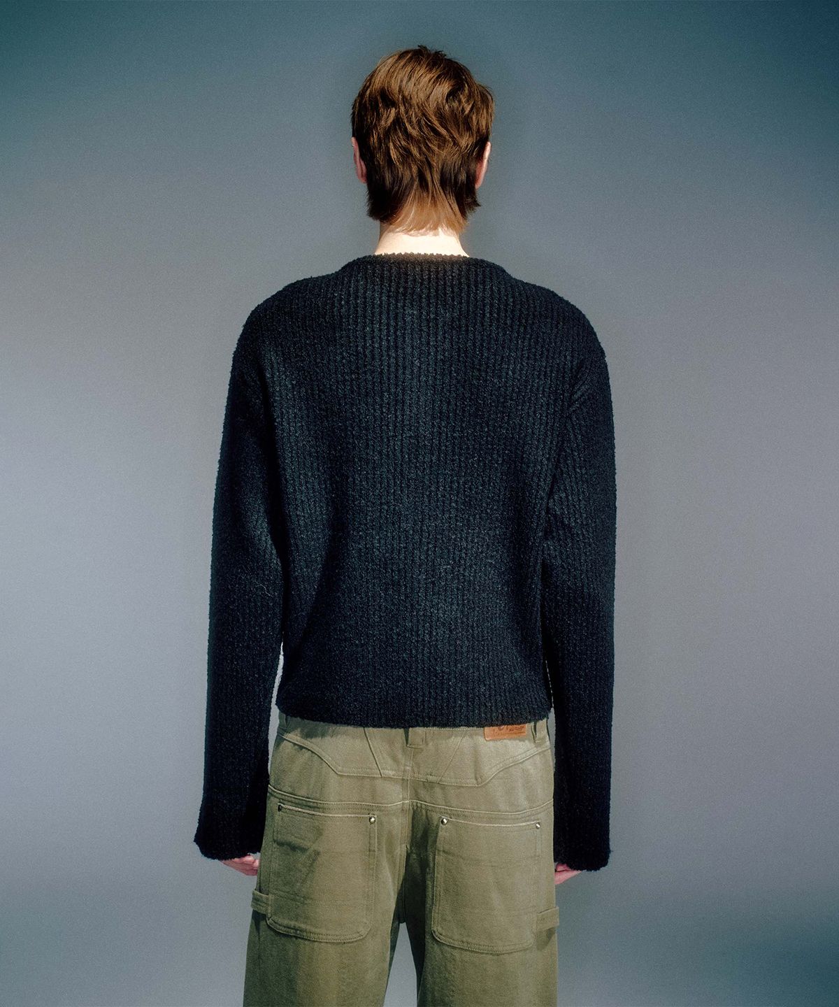 베이컨트 아카이브(VACANT ARCHIVE) MEN NEAH KNITTED ZIP-UP BLACK