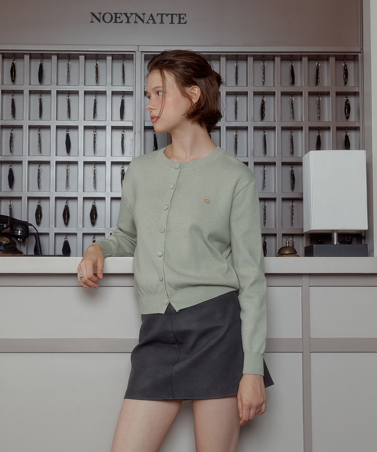 아노에틱(ANOETIC) ANC BASIC ROUND CARDIGAN_MINT