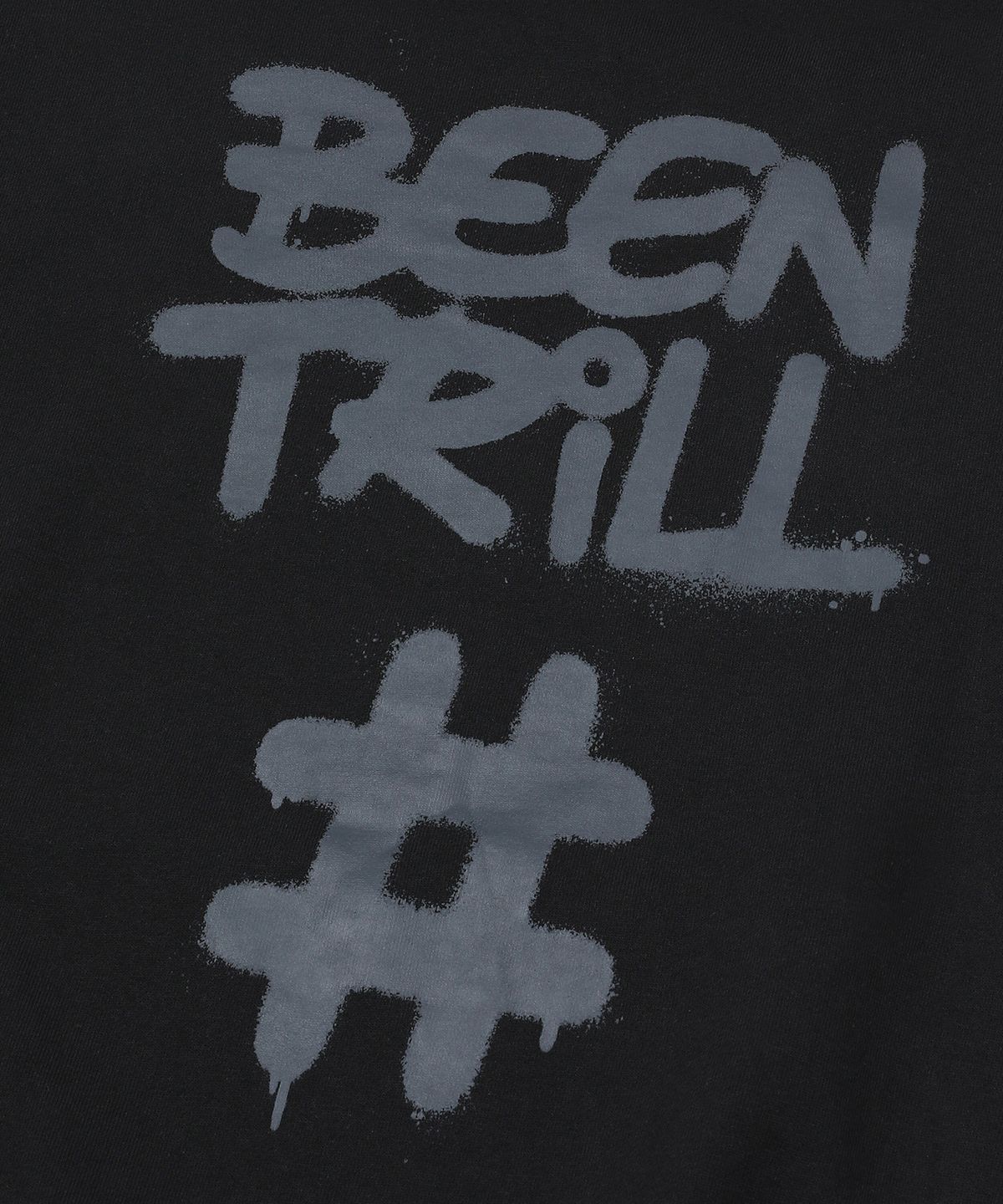 빈트릴(BEENTRILL) 스프레이 해시태그 후드(블랙)