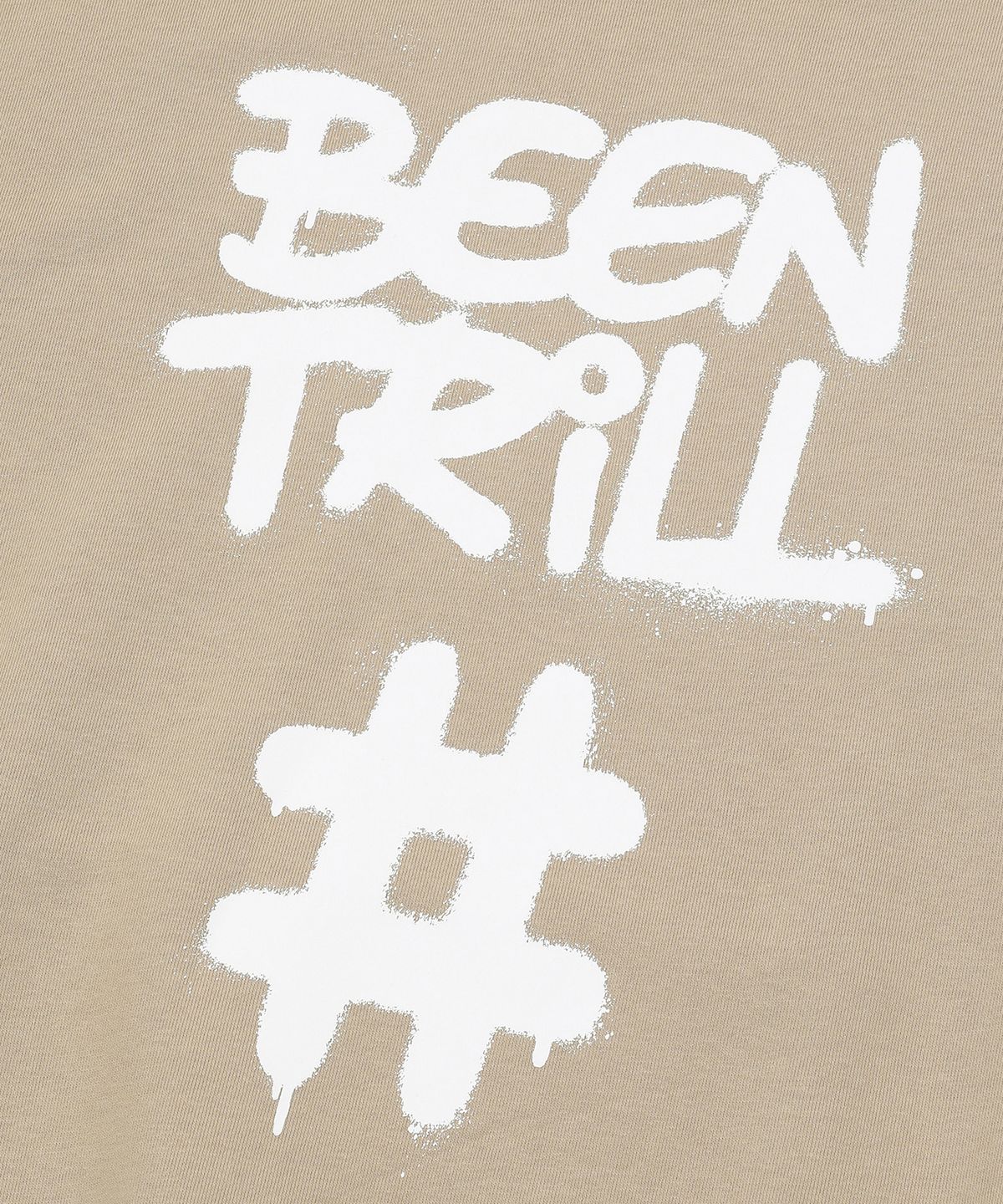 빈트릴(BEENTRILL) 스프레이 해시태그 후드(베이지)