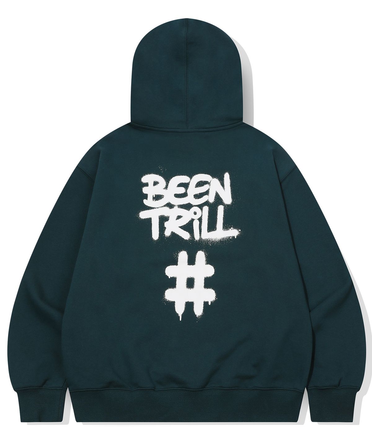 빈트릴(BEENTRILL) 스프레이 해시태그 후드(다크 그린)