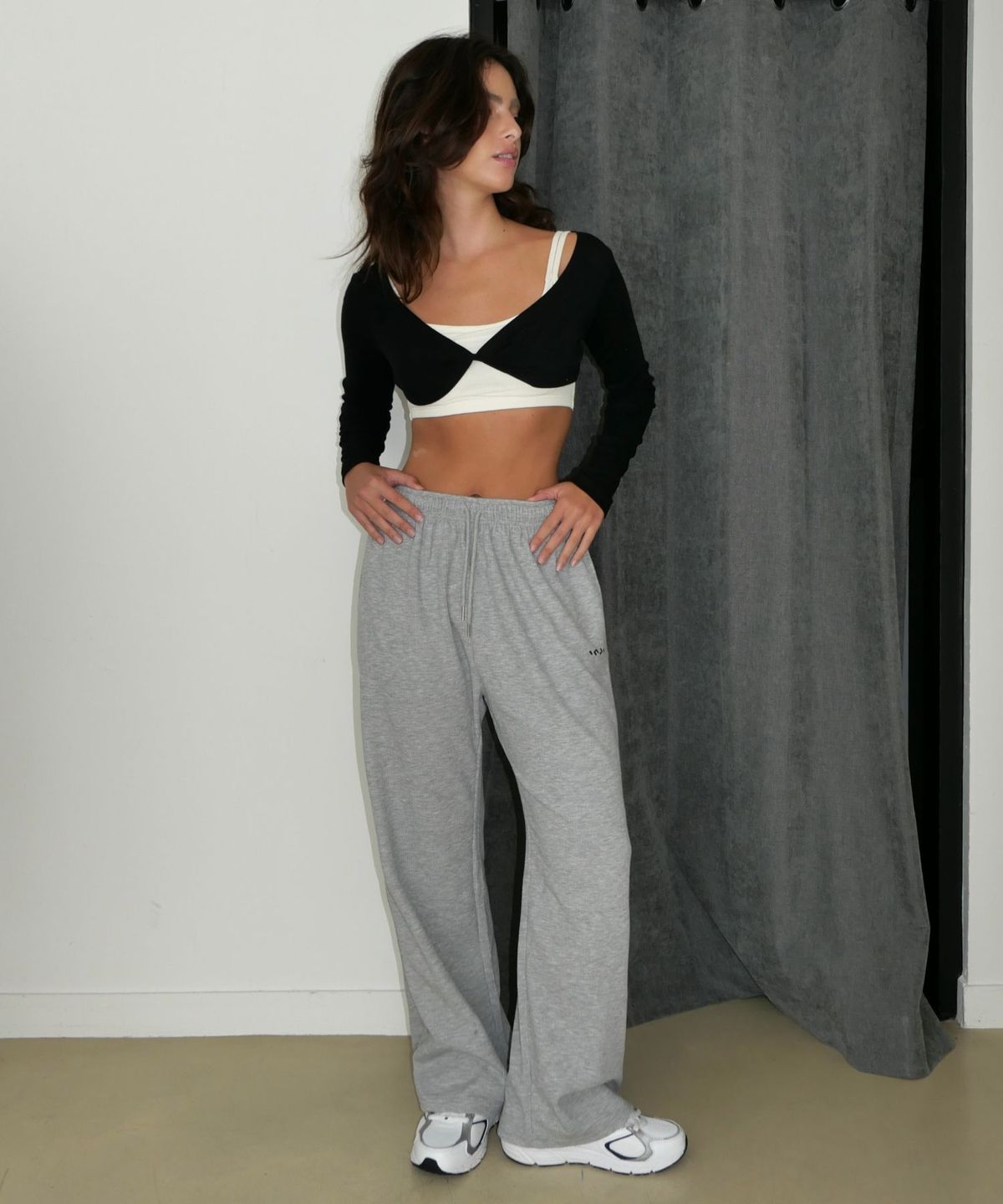 인지액티브(INJIACTIVE) Ribbed Sweatpants 멜란지그레이
