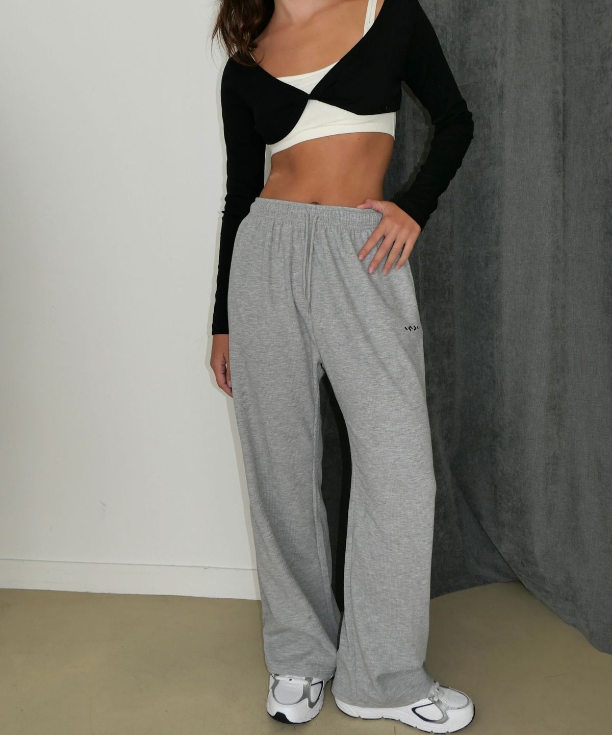 인지액티브(INJIACTIVE) Ribbed Sweatpants 멜란지그레이