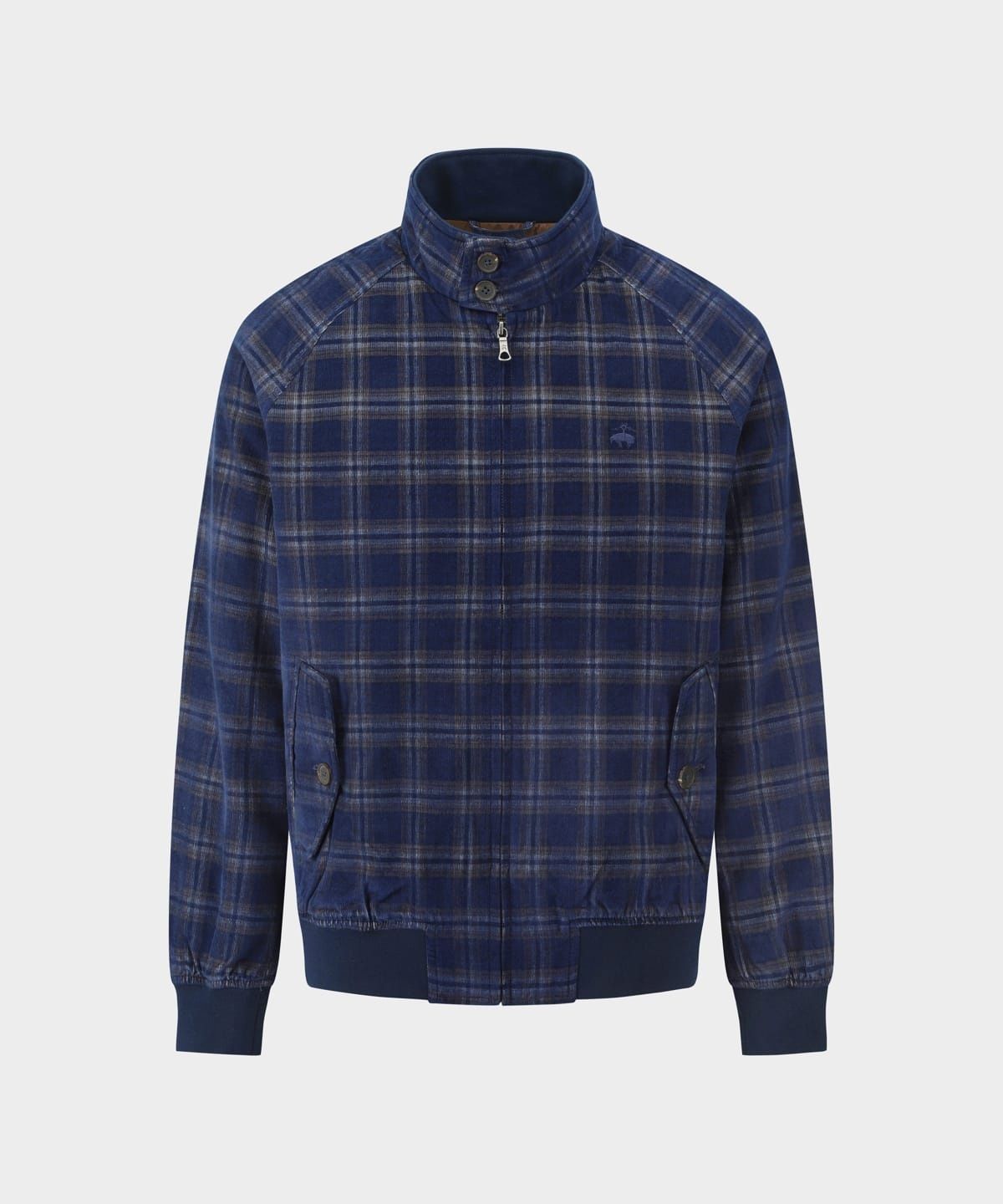 브룩스 브라더스(BROOKS BROTHERS) 코듀로이 체크 헤링턴 재킷 (블루) (BBOTMMF302)