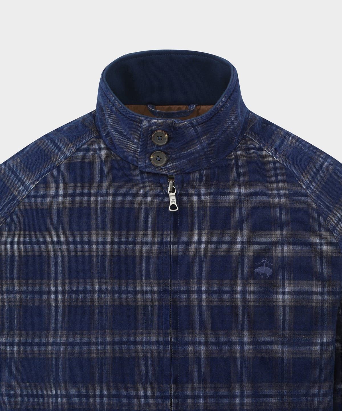 브룩스 브라더스(BROOKS BROTHERS) 코듀로이 체크 헤링턴 재킷 (블루) (BBOTMMF302)