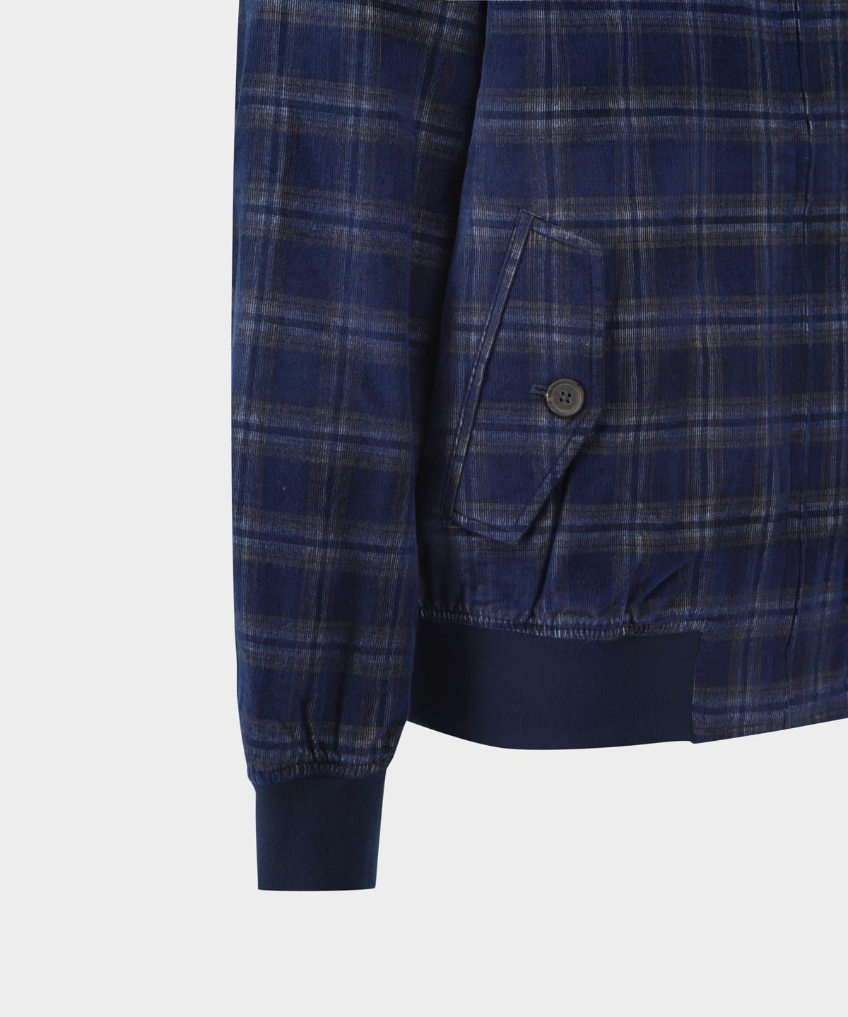 브룩스 브라더스(BROOKS BROTHERS) 코듀로이 체크 헤링턴 재킷 (블루) (BBOTMMF302)