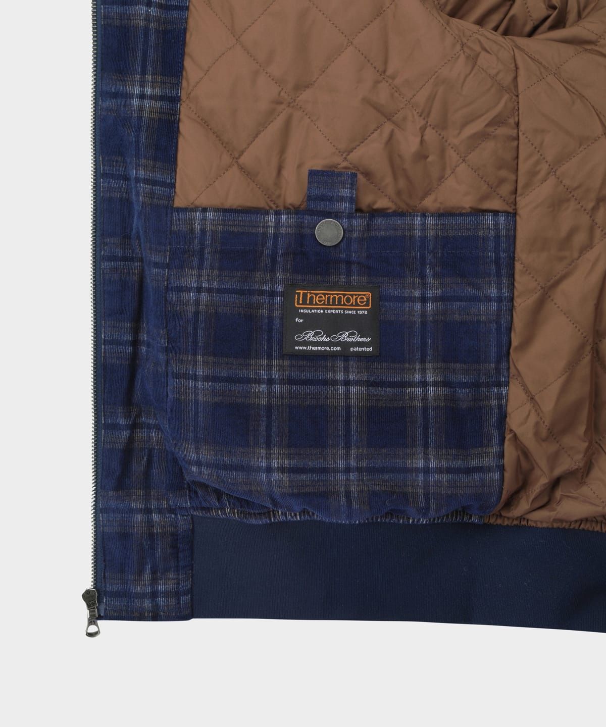 브룩스 브라더스(BROOKS BROTHERS) 코듀로이 체크 헤링턴 재킷 (블루) (BBOTMMF302)