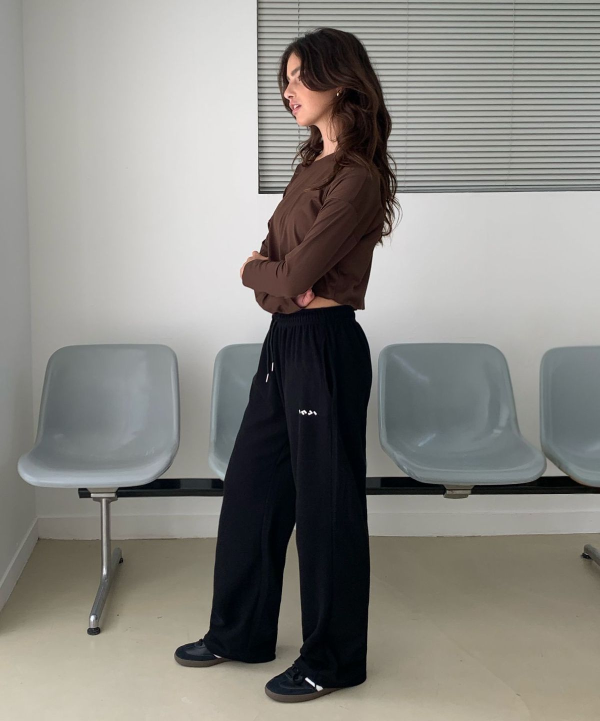 인지액티브(INJIACTIVE) Ribbed Sweatpants 블랙