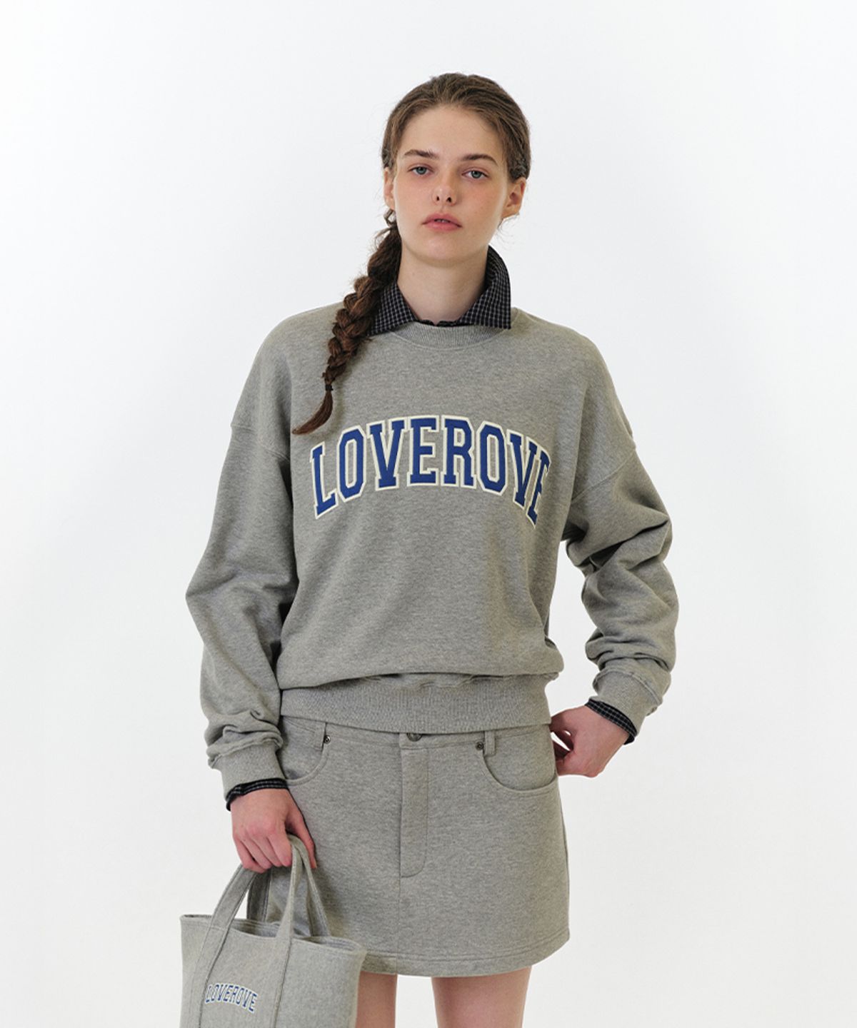 그로브(GROVE) ZOE SWEAT SKIRT PANTS (GREY)