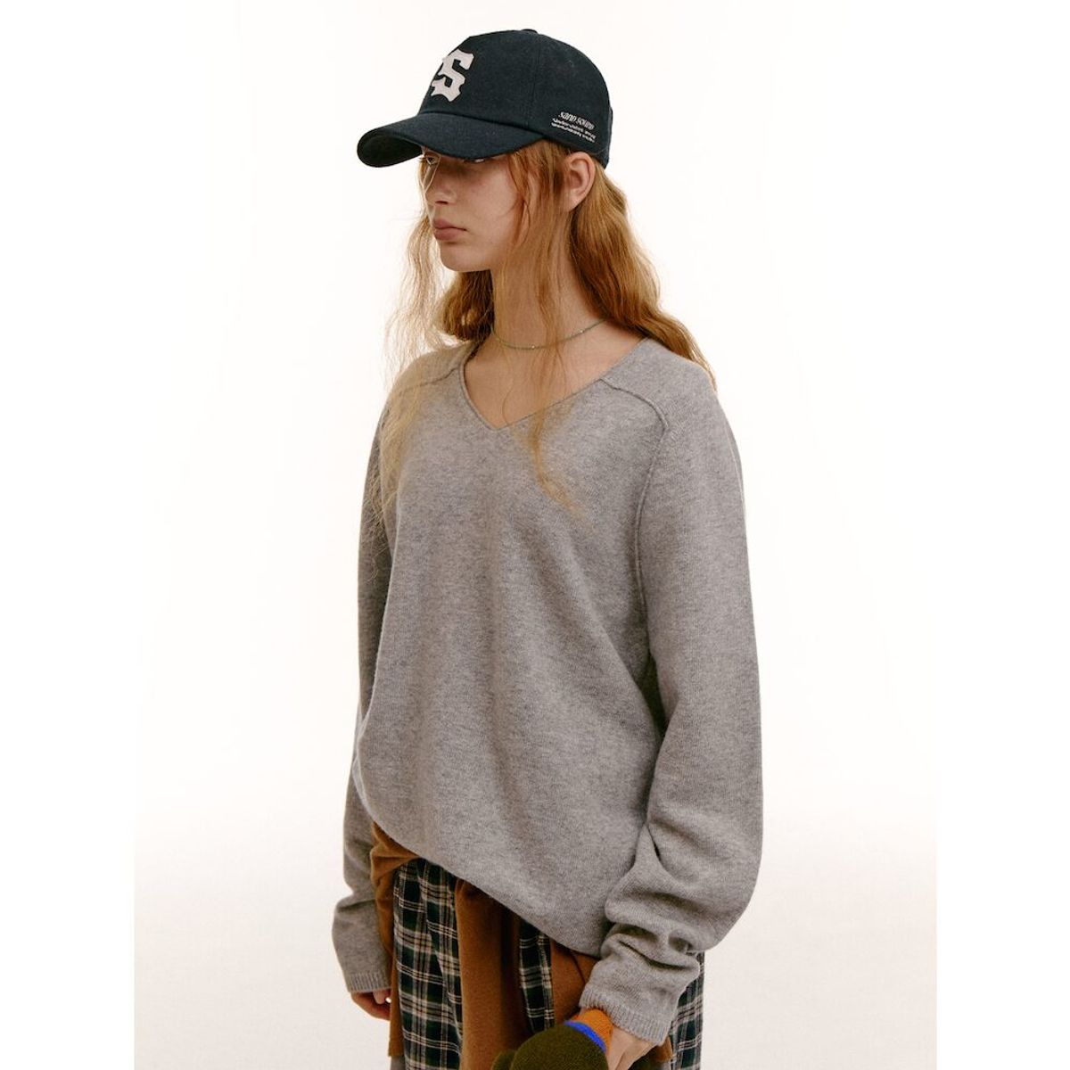 샌드 사운드(SAND SOUND) (UNISEX) 울혼방 뉴핏 아플리케 볼캡  네이비