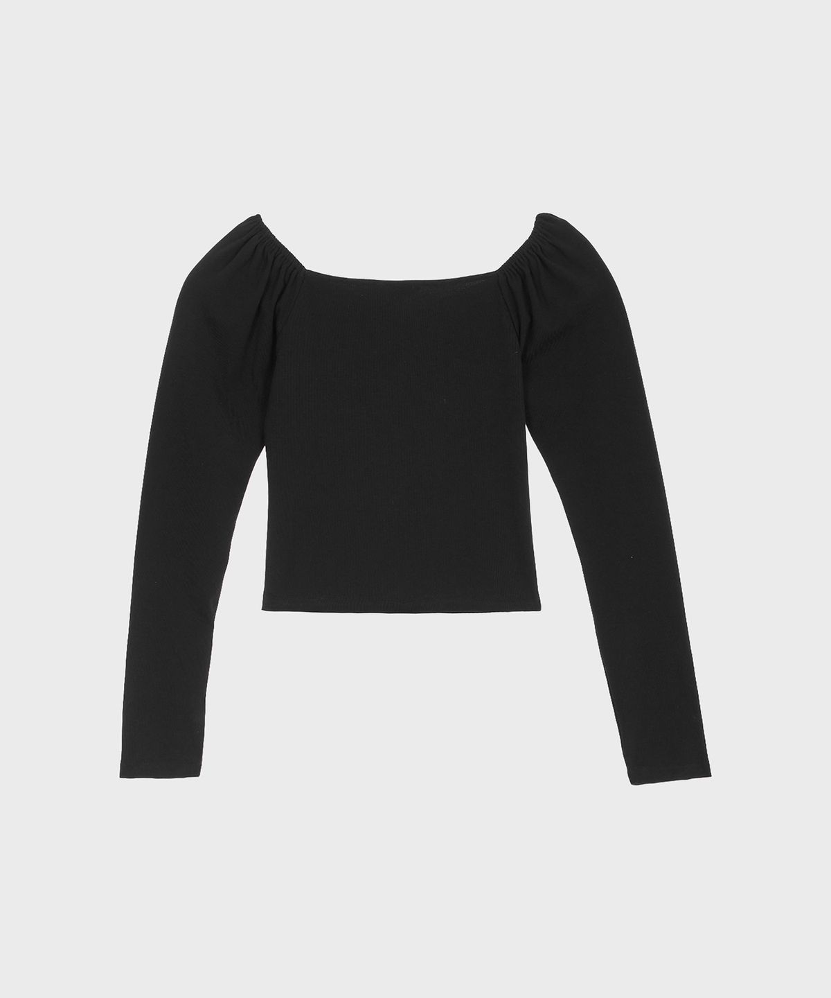 알키알카(ALKI ALKA) Heart-neck Long Sleeve (Black)