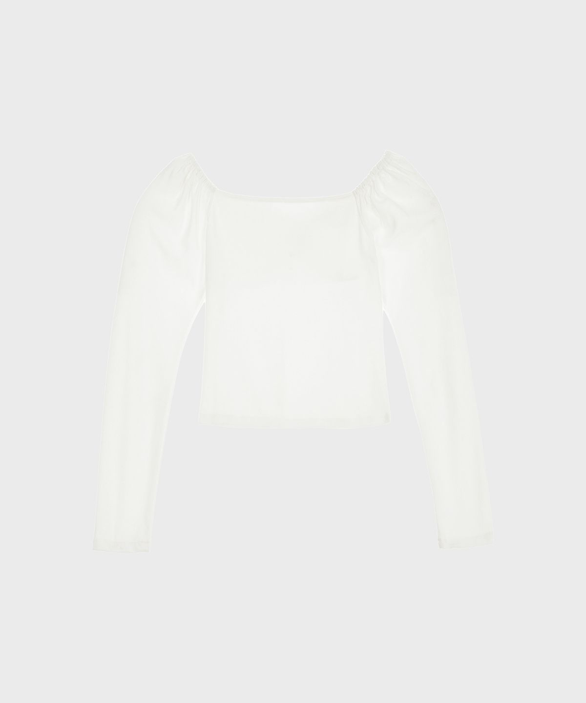 알키알카(ALKI ALKA) Heart-neck Long Sleeve (White)