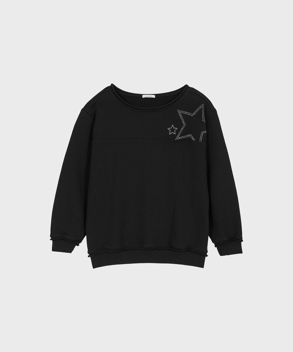 알키알카(ALKI ALKA) Star Off-shoulder Sweatshirt (Black)