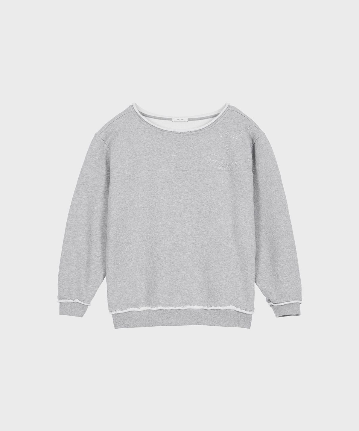 알키알카(ALKI ALKA) Star Off-shoulder Sweatshirt (Gray)
