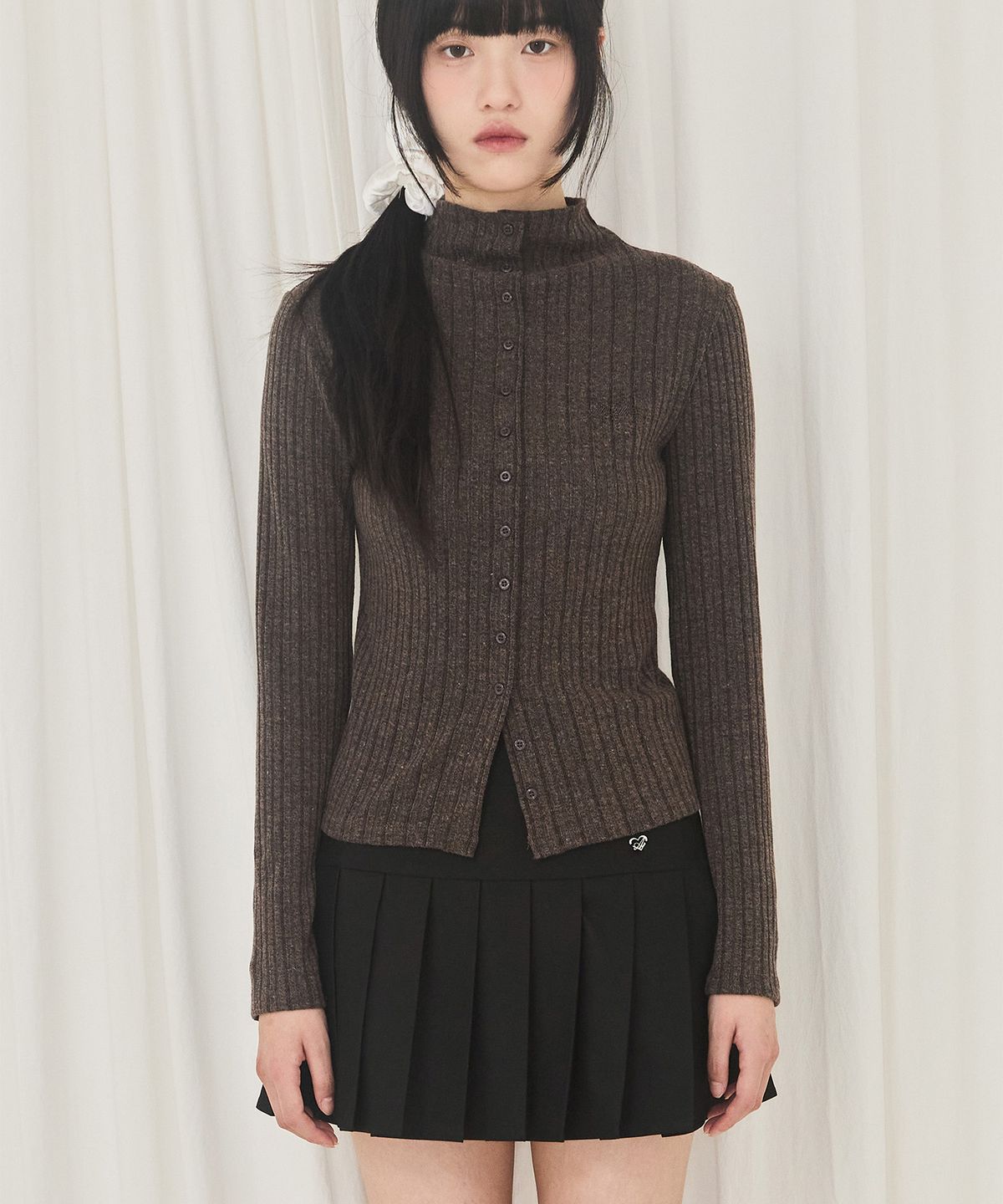 알키알카(ALKI ALKA) Panel Pleat Skirt (Black)