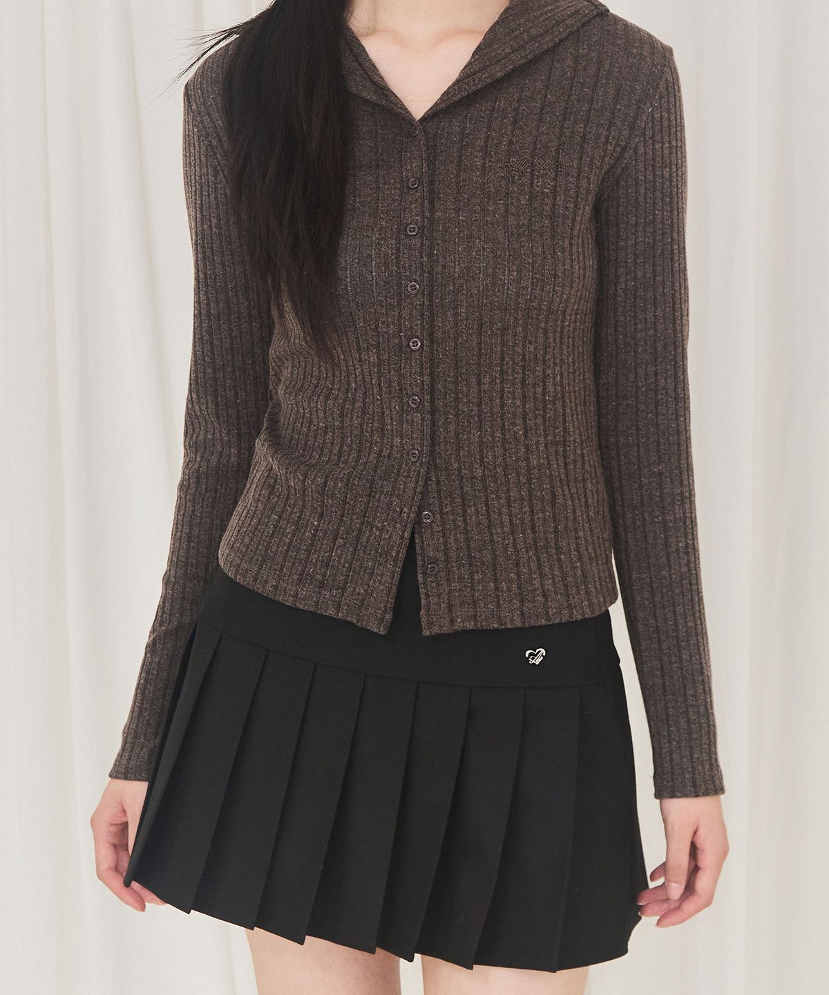 알키알카(ALKI ALKA) Panel Pleat Skirt (Black)