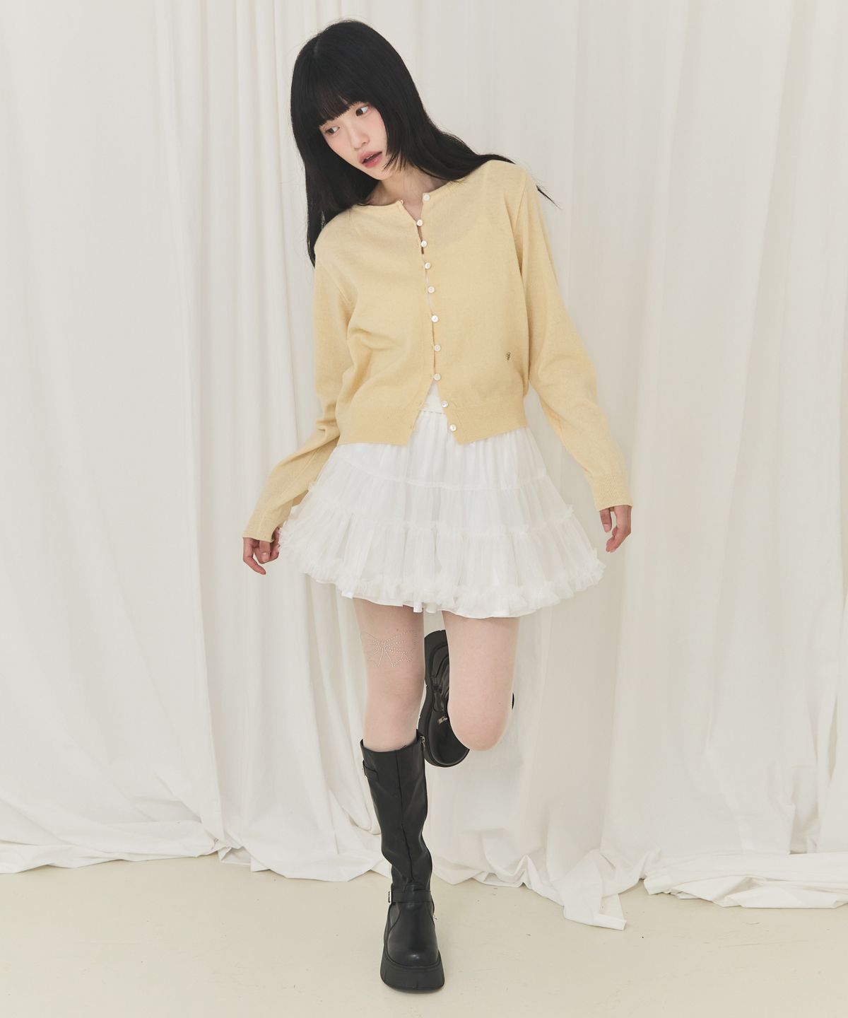 알키알카(ALKI ALKA) Dot Tutu Skirt (Ivory)
