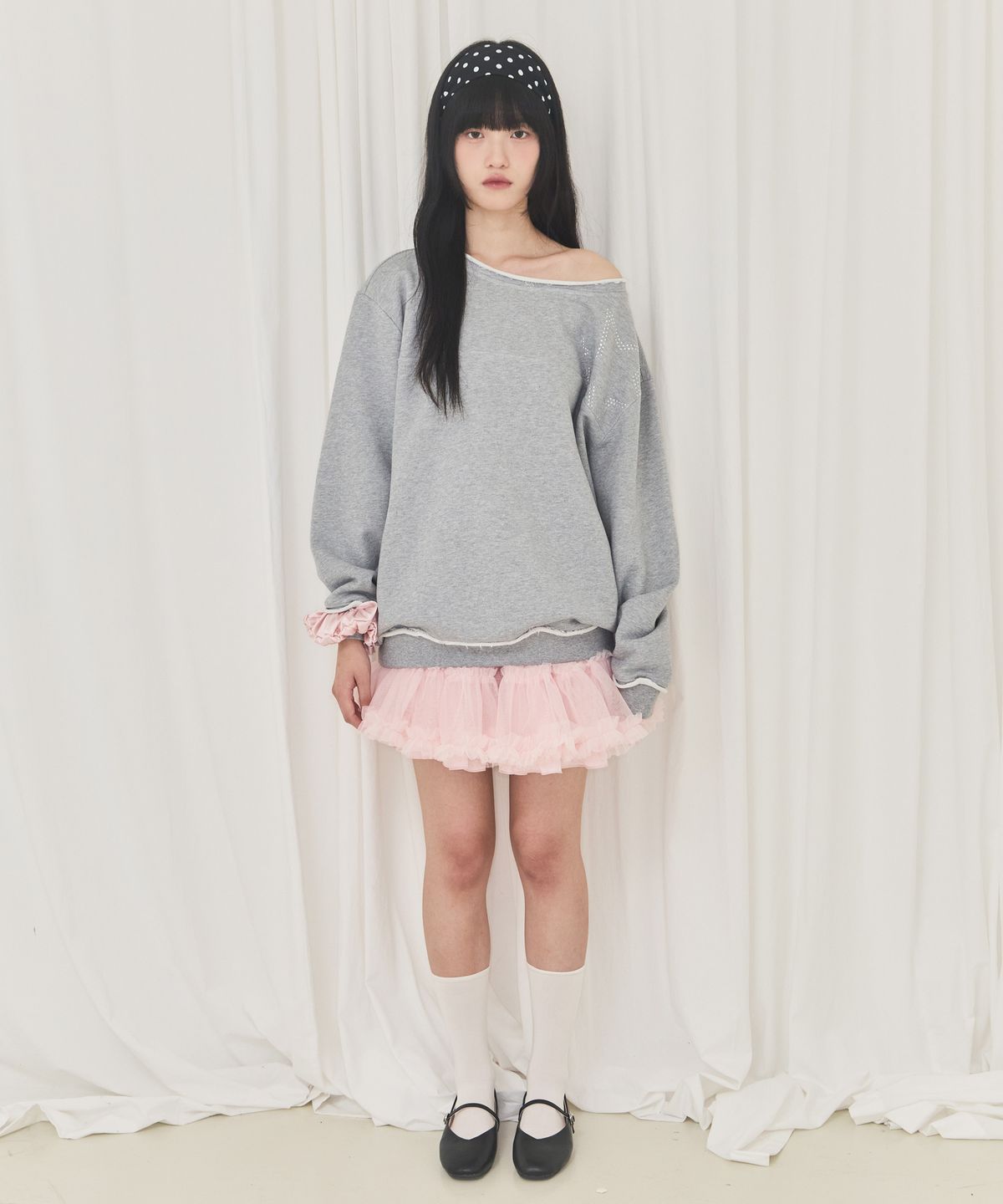 알키알카(ALKI ALKA) Dot Tutu Skirt (Light Pink)
