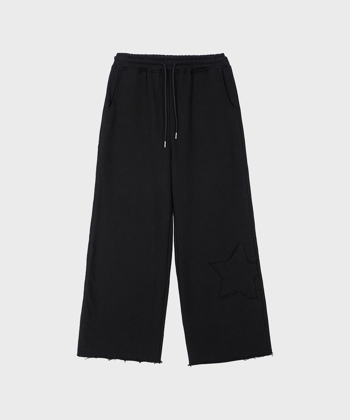 알키알카(ALKI ALKA) Star Patch Wide Pants (Black)
