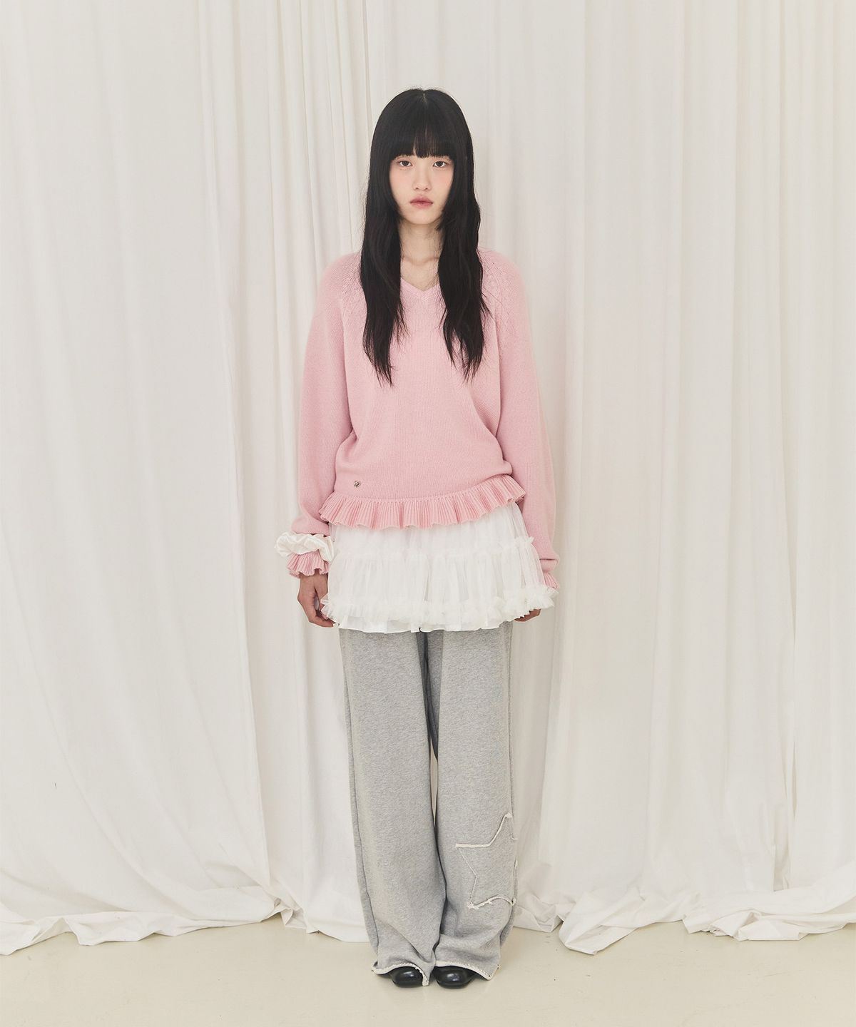알키알카(ALKI ALKA) Star Patch Wide Pants (Gray)