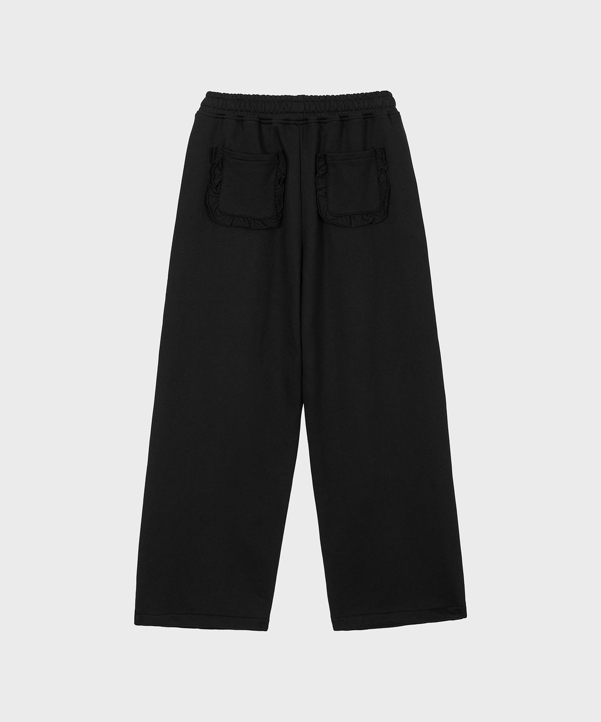 알키알카(ALKI ALKA) Frill Wide Pants (Black)