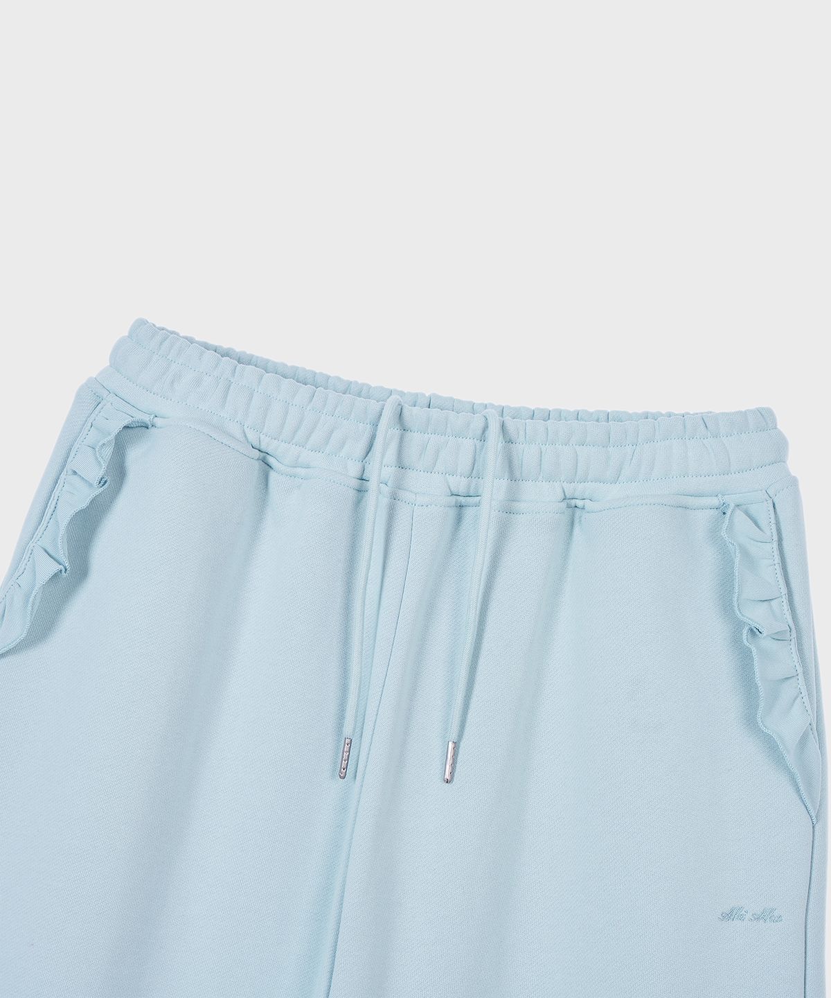 알키알카(ALKI ALKA) Frill Wide Pants (Light Blue)