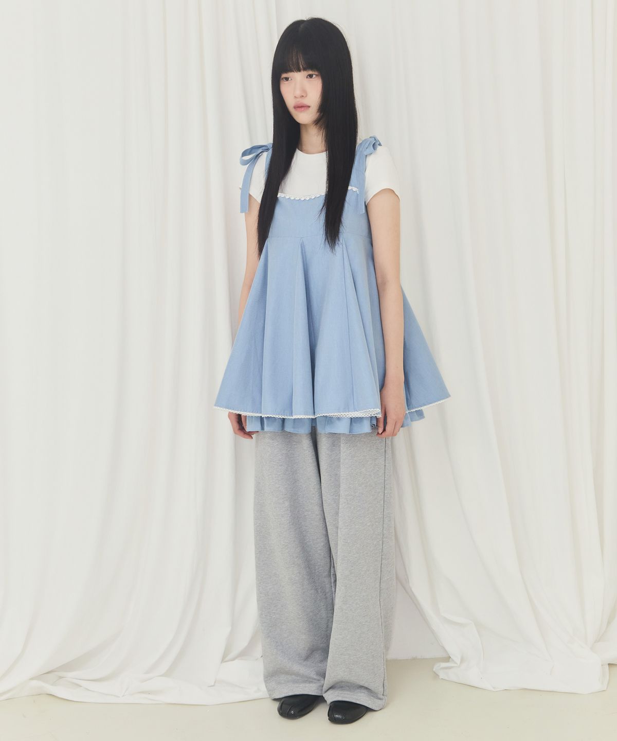 알키알카(ALKI ALKA) Balloon Mini Dress (Light Blue)