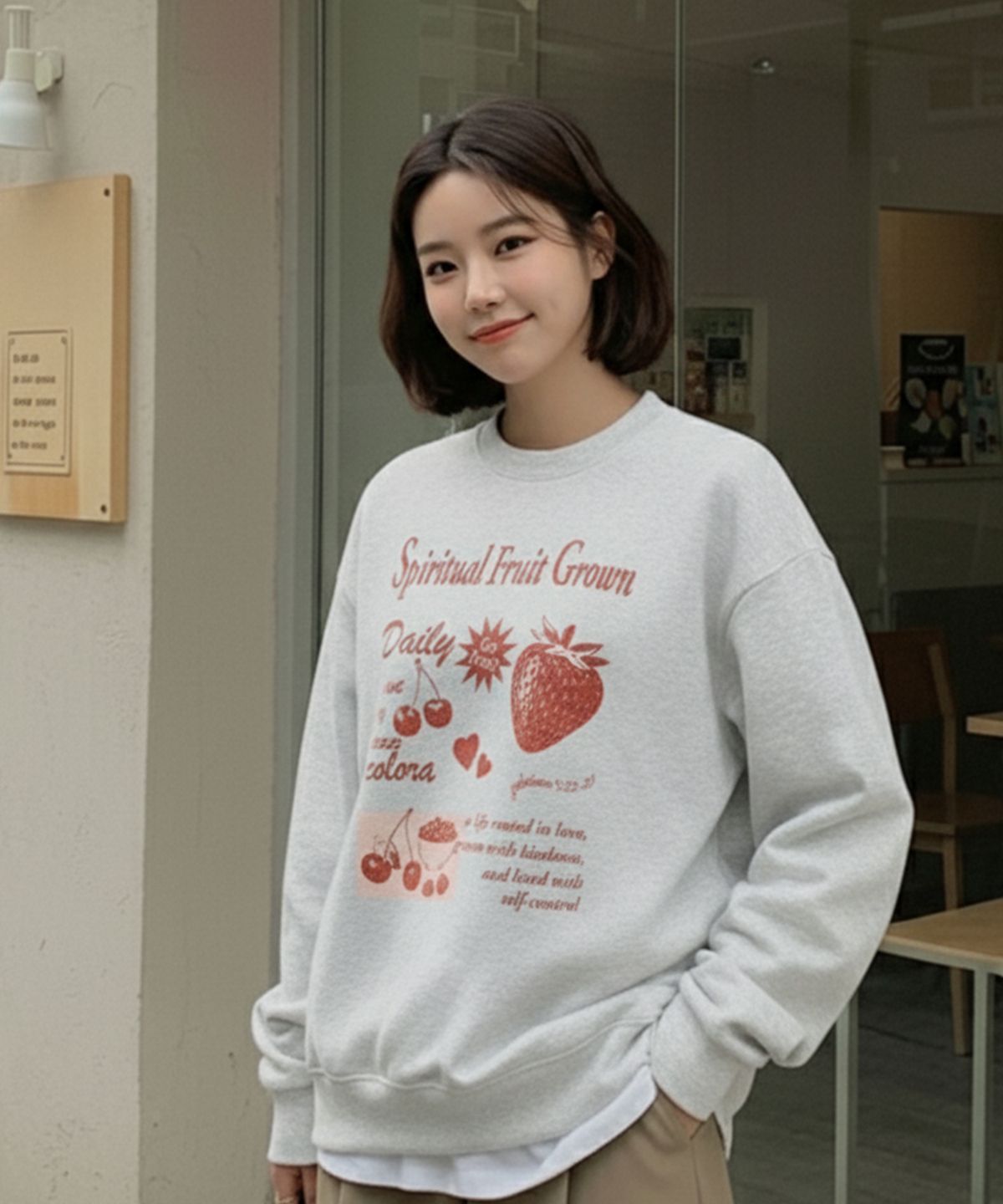 컬로라(COLORA) 스피릿추얼 프룻 그로운 스트로베리 스웻셔츠 (3color)