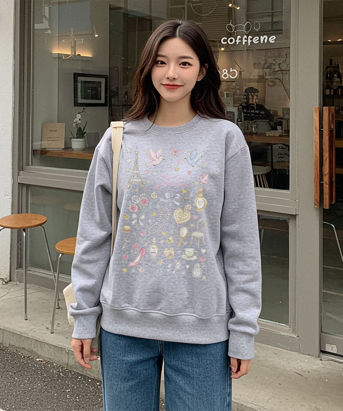 컬로라(COLORA) 러블리 인 파리 스웻셔츠 (3color)