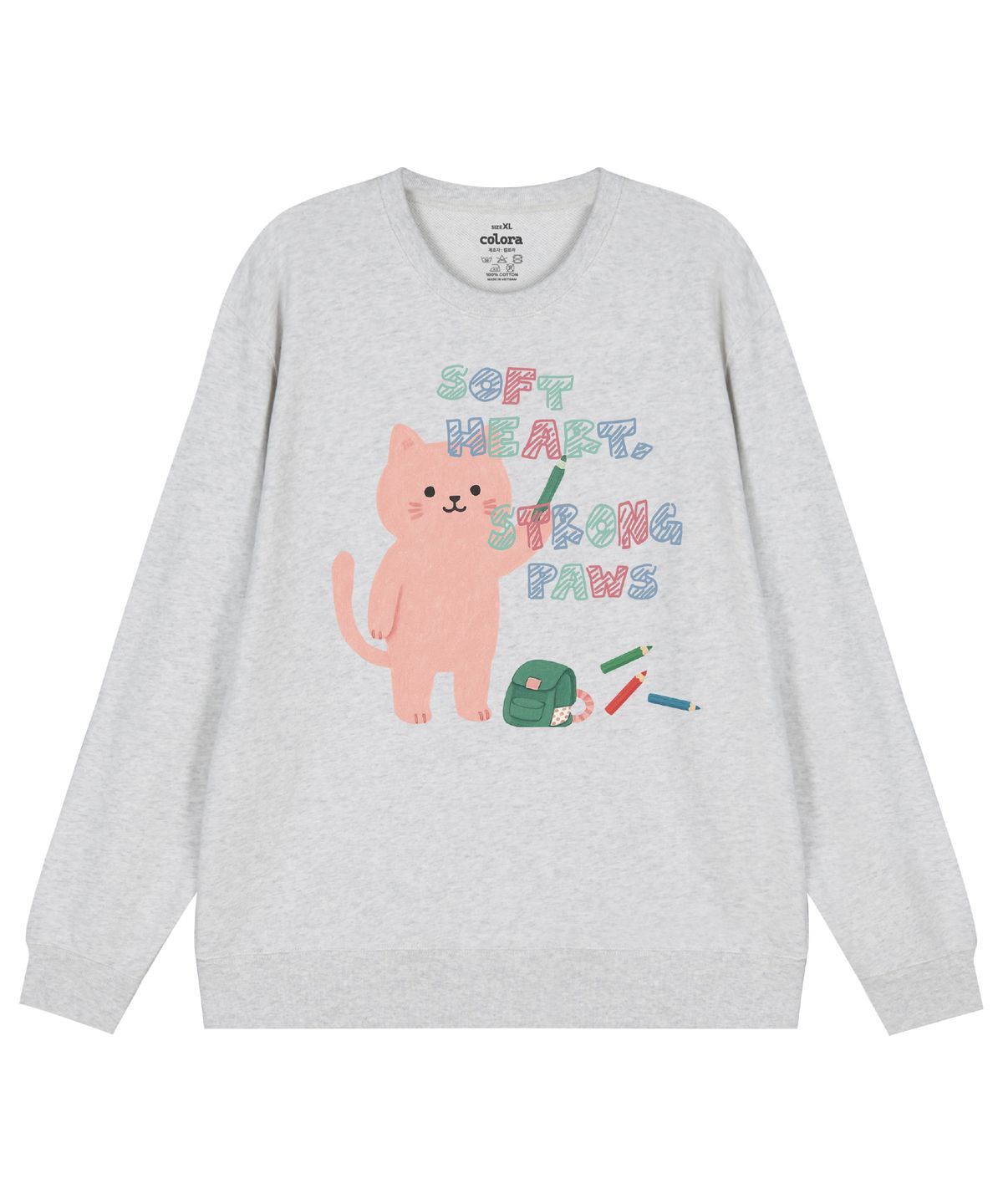 컬로라(COLORA) 소프트 하트 스트롱 포우즈 스웻셔츠 (3color)